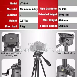 Multipurpose 145cm Photography Tripod Stand