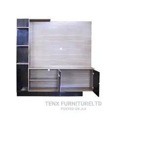 TV Unit 3 Tier Shelves Beige