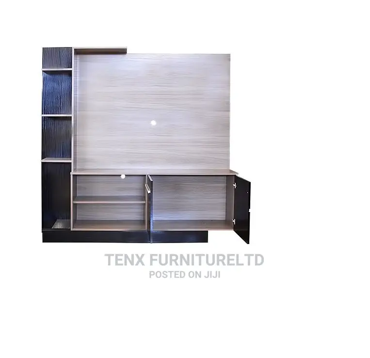 TV Unit 3 Tier Shelves Beige