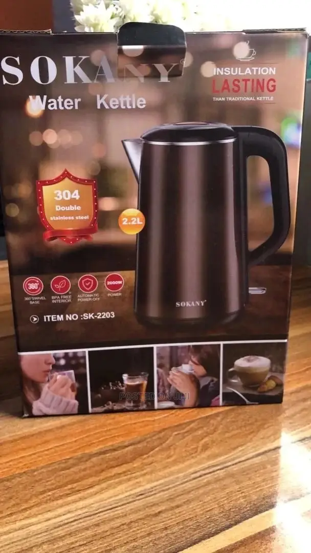 High Quality Sokany 2.2L Black Kettle