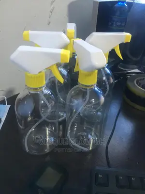 Spraying Rubbing Liquid Sanitizer Bottles With Sprayer