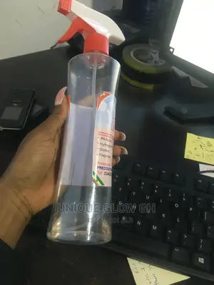 Spraying Rubbing Liquid Sanitizer Bottles With Sprayer