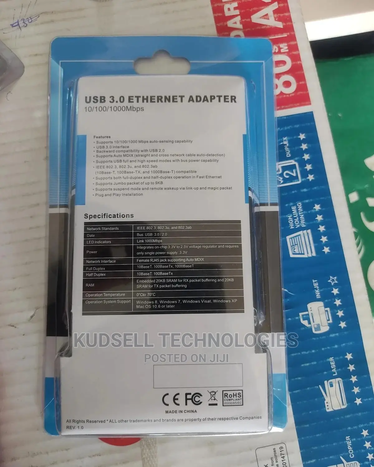 USB 3.0 Ethernet Adapter Gigabit Lan 10/100/1000mbps