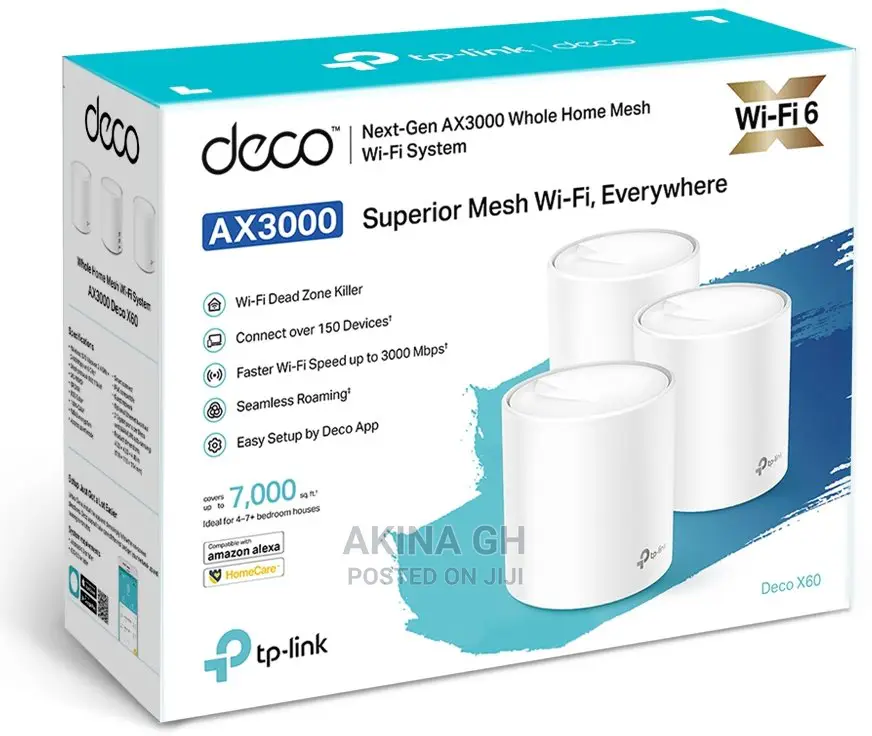 Tp-Link Deco X60 Ax3000 Home Mesh Wifi System Range Extender