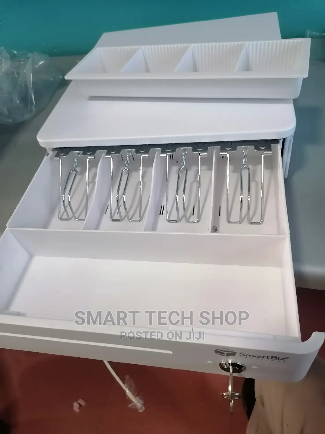 Steel Cash Drawer With Key and Electronic Lock.White Black