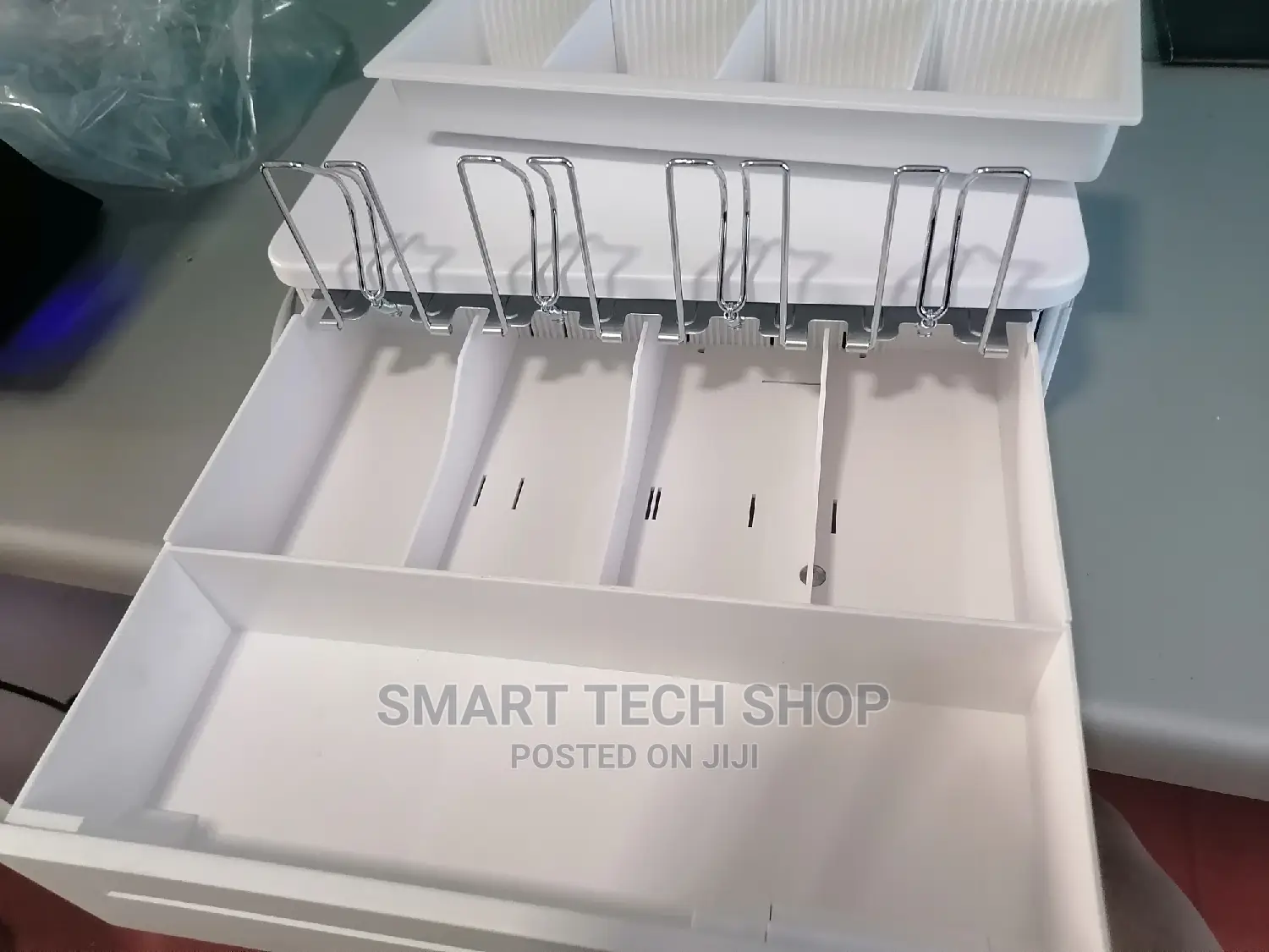 Steel Cash Drawer With Key and Electronic Lock.White Black