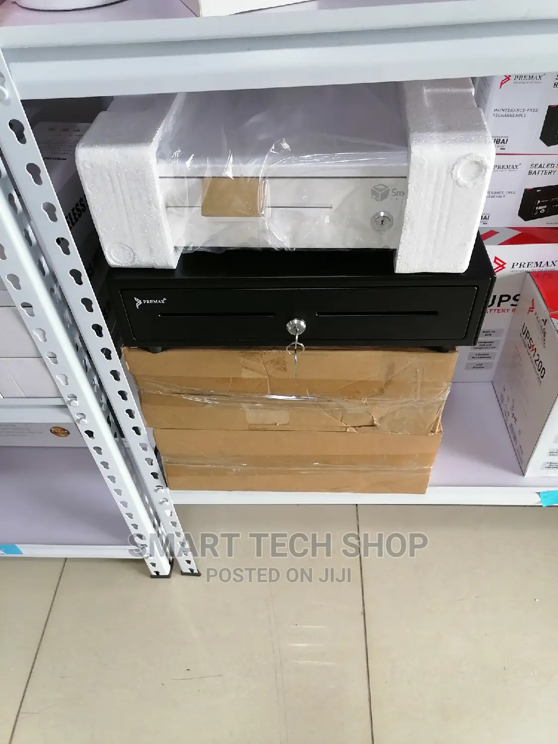 Steel Cash Drawer With Key and Electronic Lock.White Black