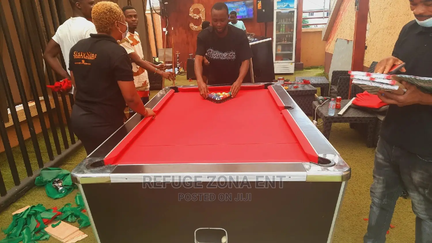 Marble Coin Operated Pool Table