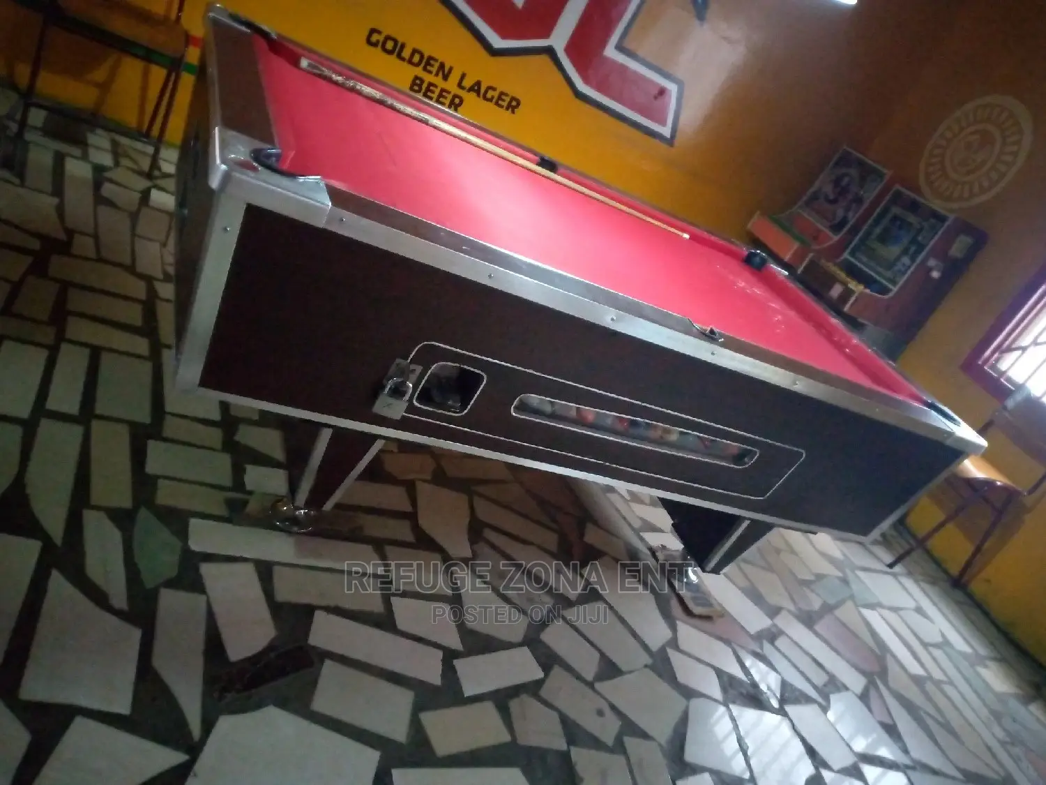 Marble Coin Operated Pool Table