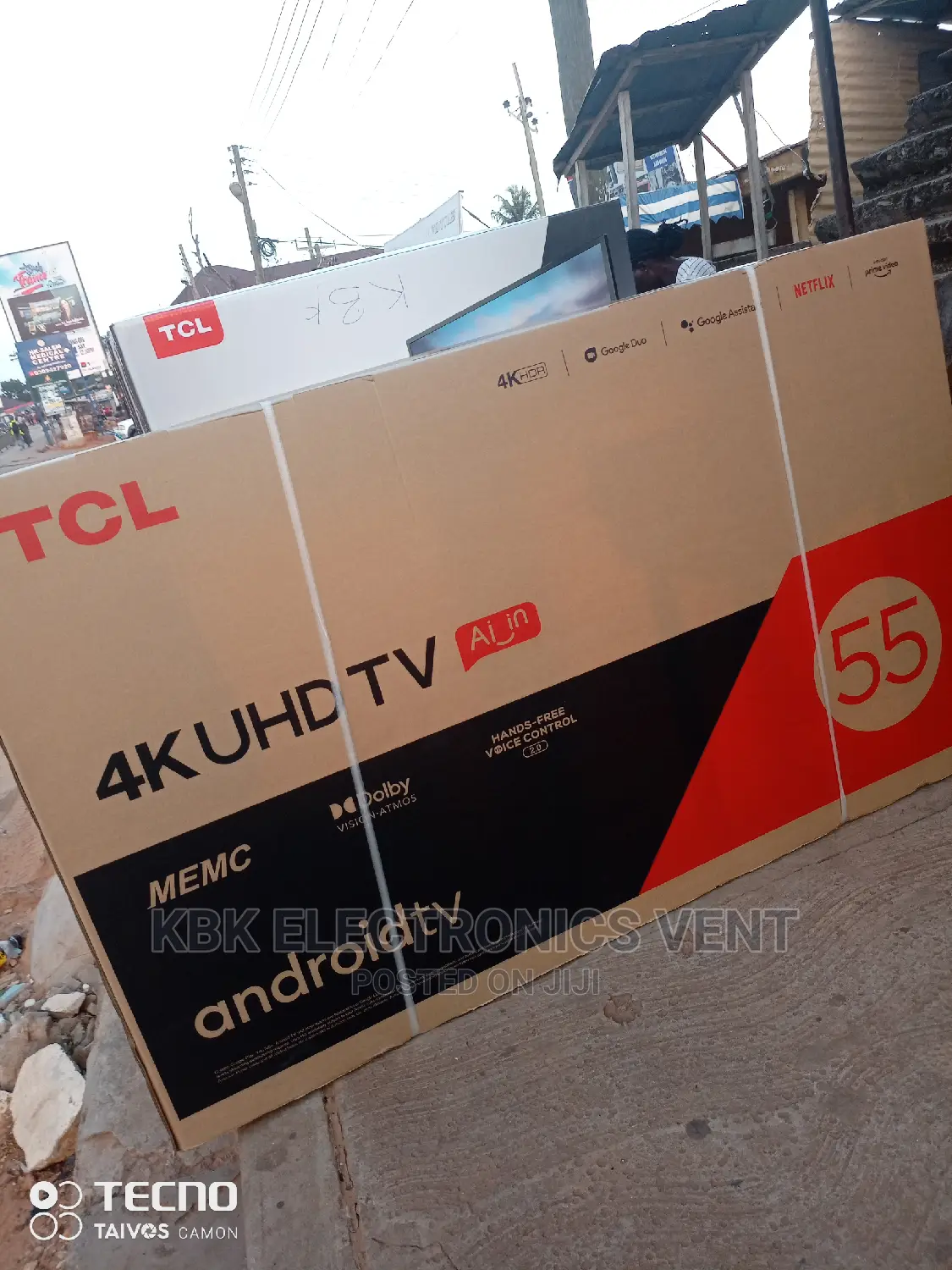 Tcl 55" Flameless Smart(Android) Uhd Led Tv