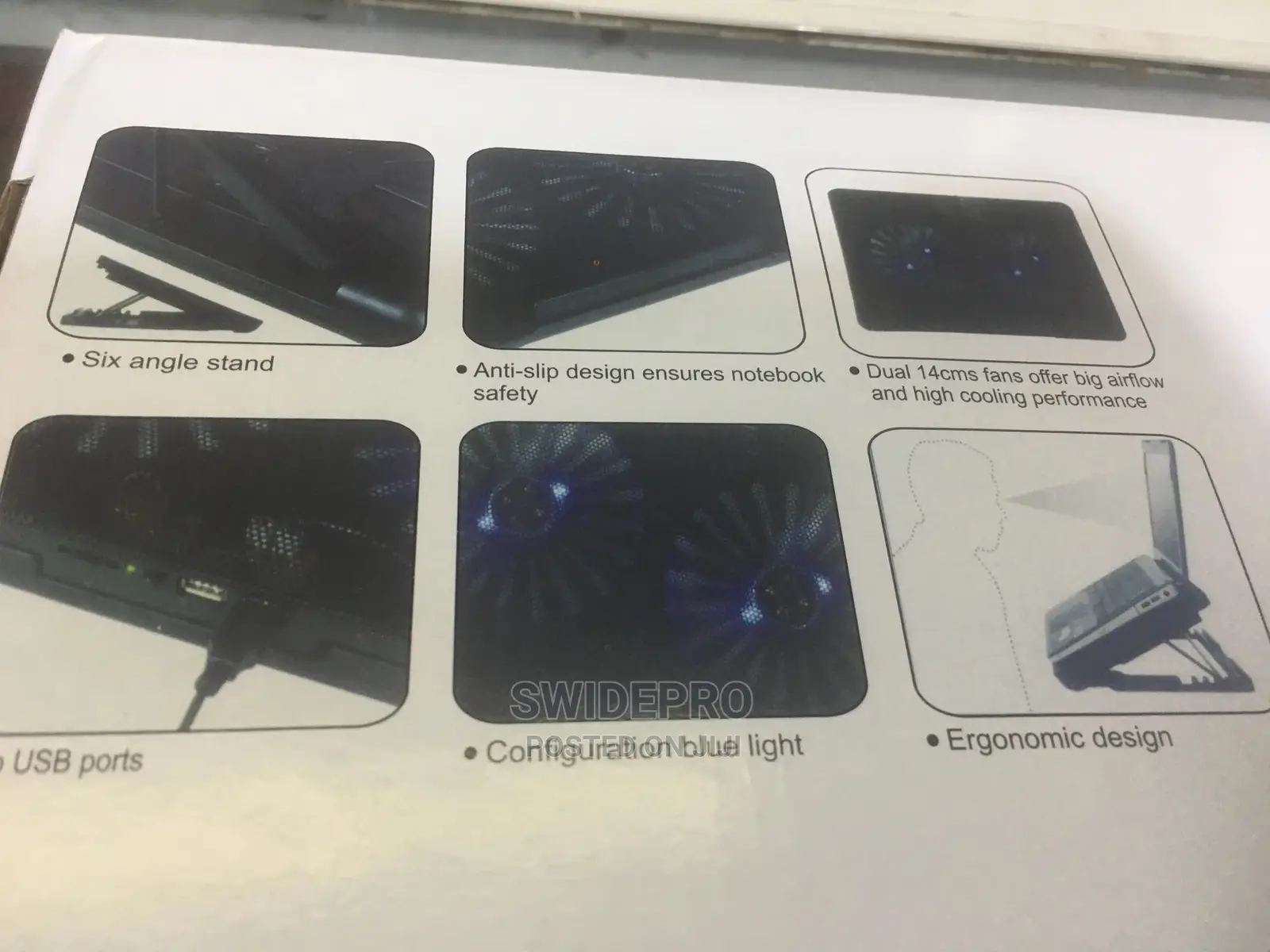 Adjustable Laptop Cooler + Two Fans