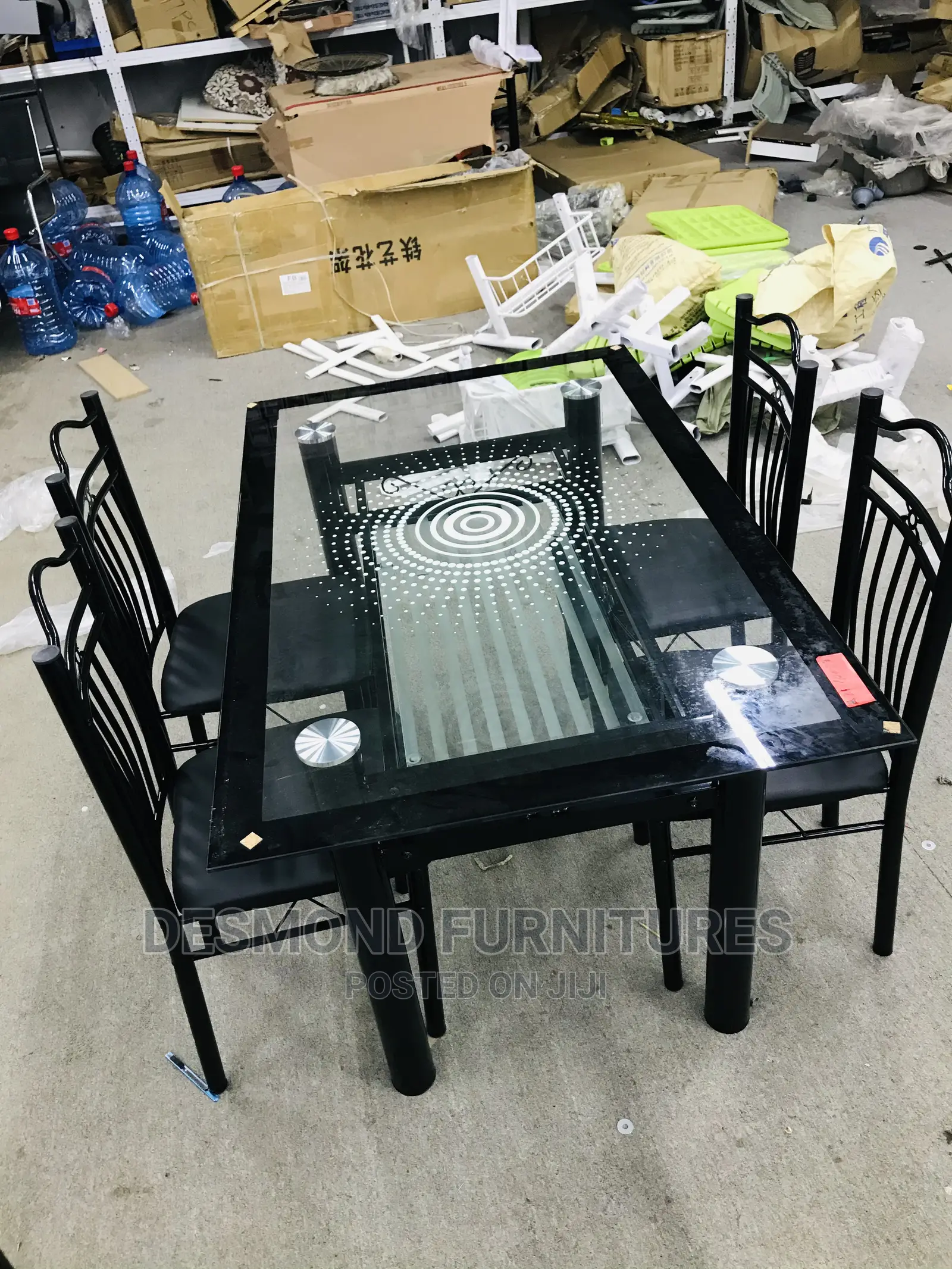 Dining Table With 4 Chairs ( Glass )