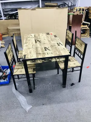 Wooden Dining Table With 4 Chairs