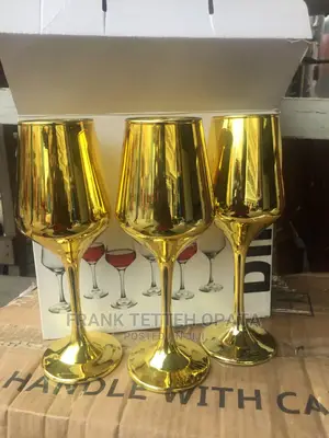Gold Plated Ceramic Wine Glass