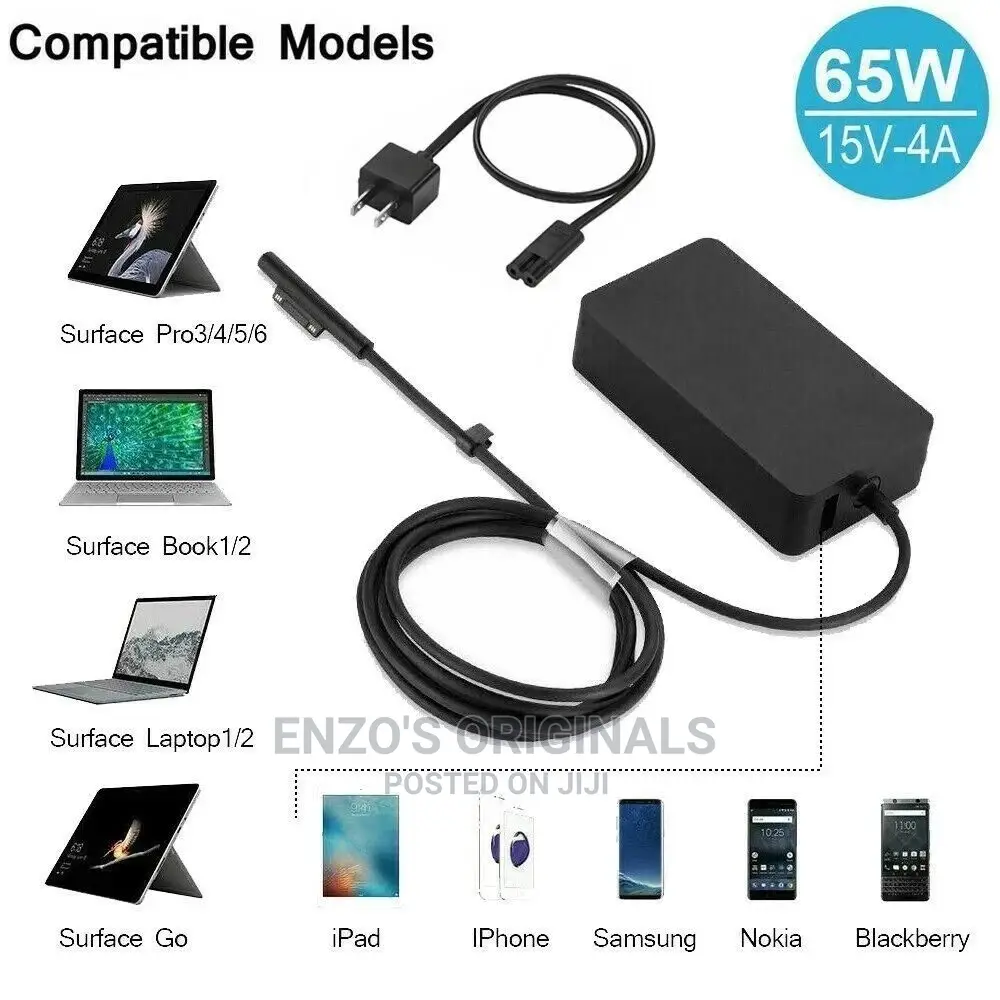 Microsoft Surface Book Charger 65watt Surface Pro X