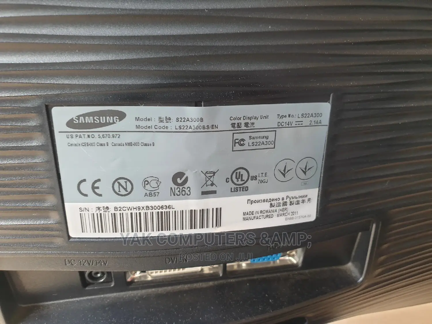 24 Inch Full Hd Led Samsung Monitor With Vga and Dvi