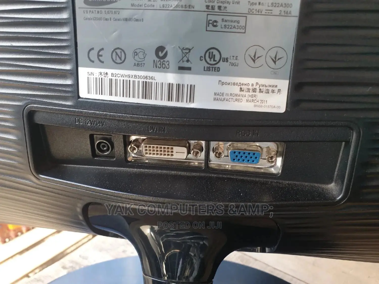 24 Inch Full Hd Led Samsung Monitor With Vga and Dvi