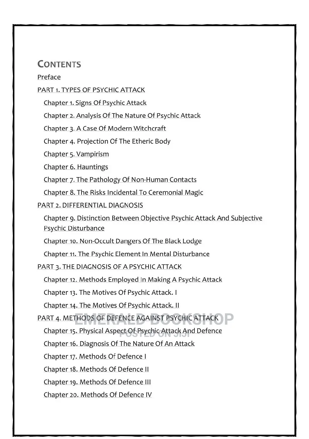 Psychic Self-Defense PDF
