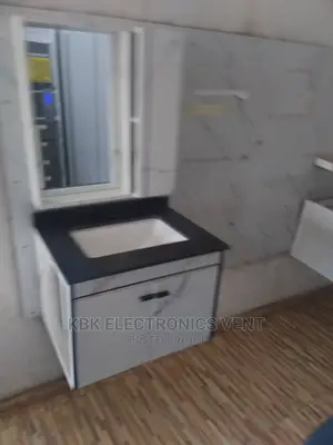 Suspended Basin With Cabinet Mirror