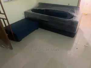 Blue Black L Shaped Sofa O. Free Delivery