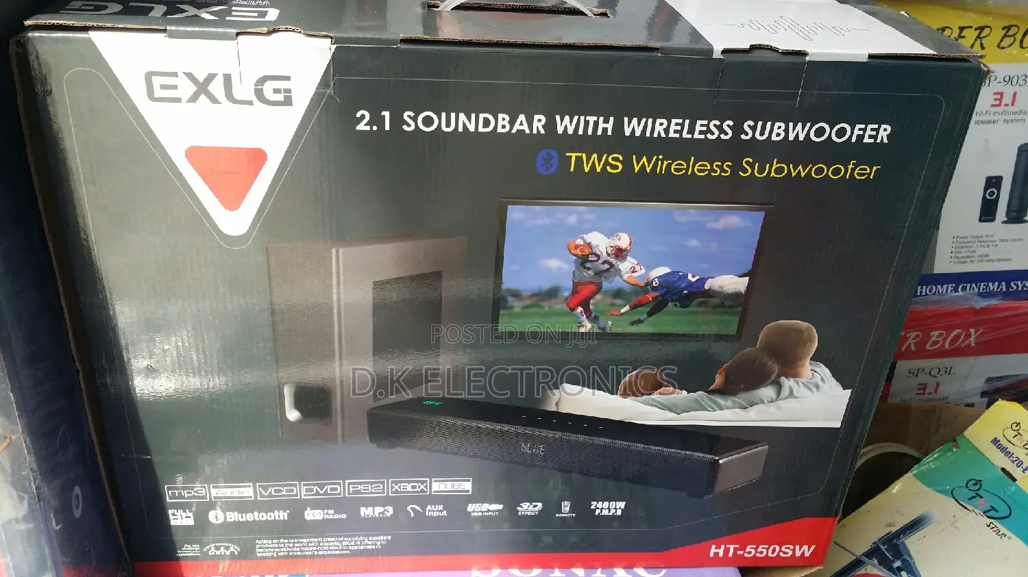 Exlg Short Soundbar With Wireless Subwoofer