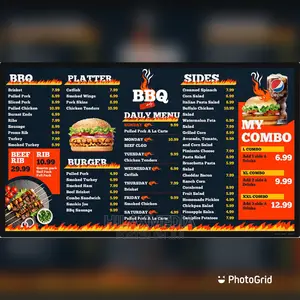 Digital Menu Design for Restaurants, Pubs , Bars and Shops