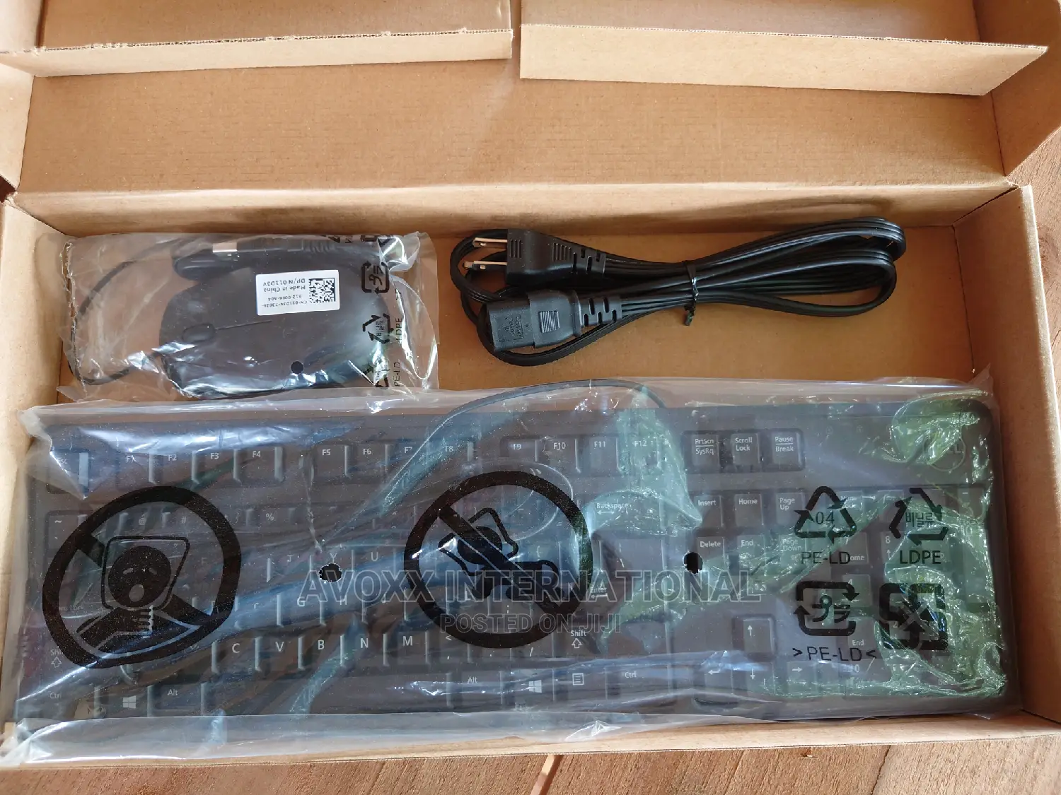 Quality Computer Keyboard, Power Cord Mouse Pack