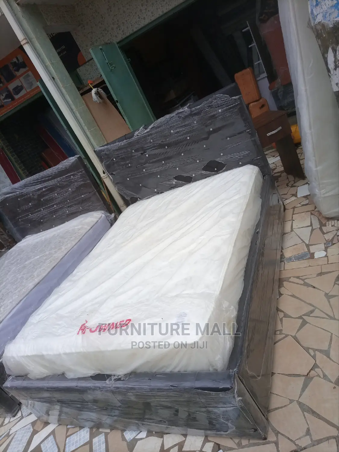 Quality Black Bed With Comfortable Mattress . Free
