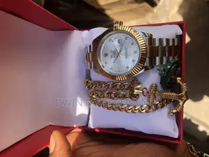 3 Set Stainless Steel WATCH , CHAIN BRACELET