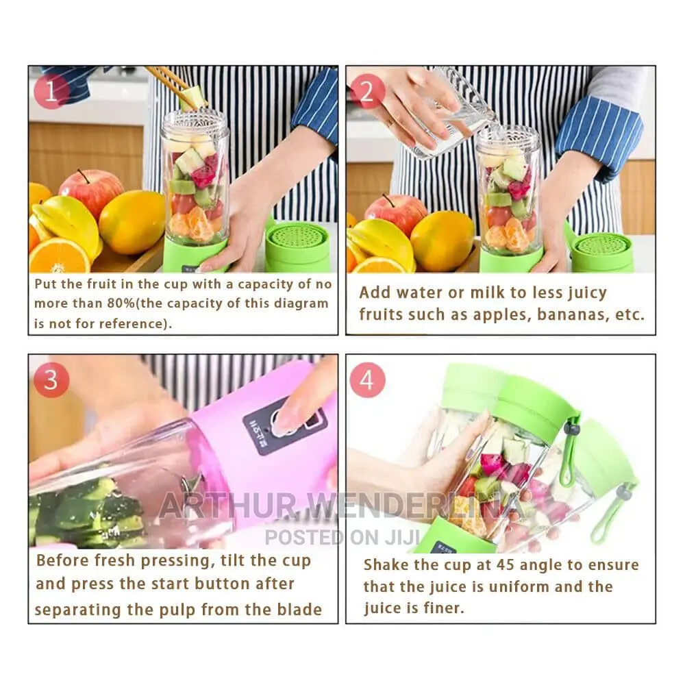 USB Portable Rechargeable Fruit Blender - 380ml.