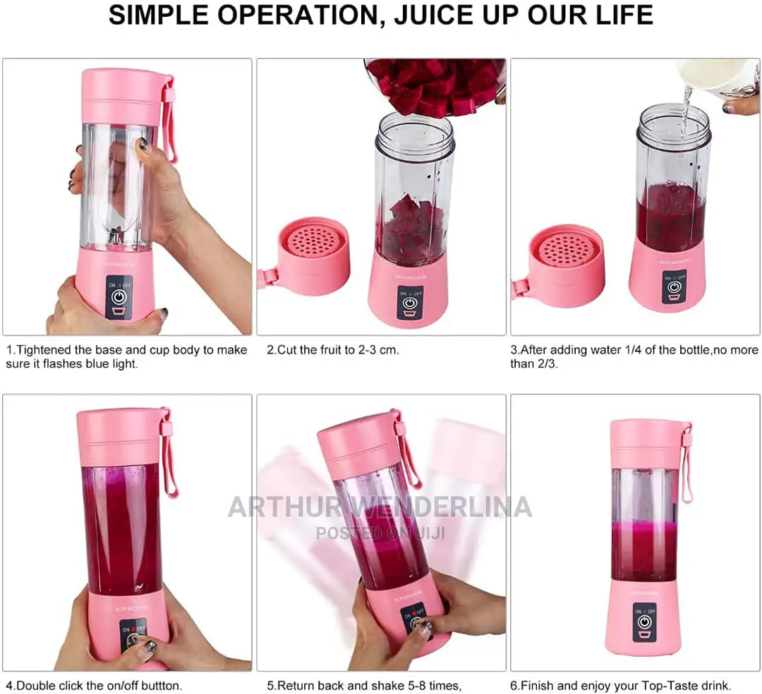 USB Portable Rechargeable Fruit Blender - 380ml.