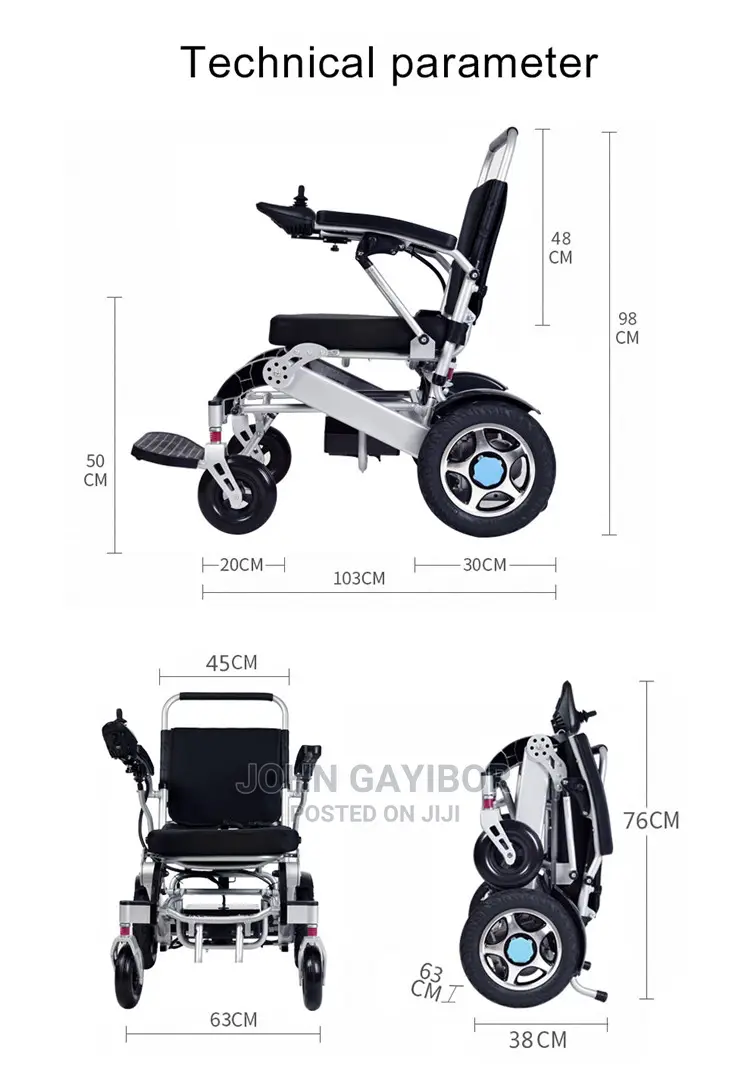 Fully Automated Fold Unfold Electric Wheelchair + Remote Controller