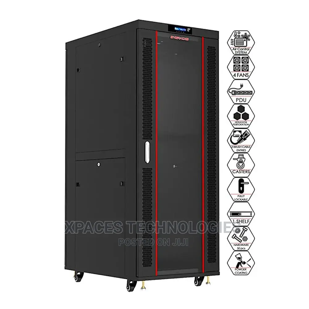 32u Rack Networking Server Cabinet 600mmx600mm Glass Door
