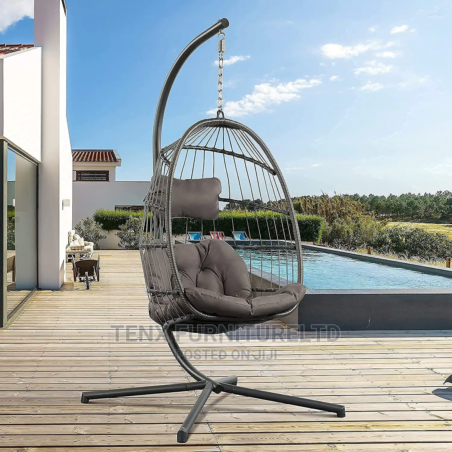 Hanging Rattan Swing Chair, Egg Chair, Folding Patio