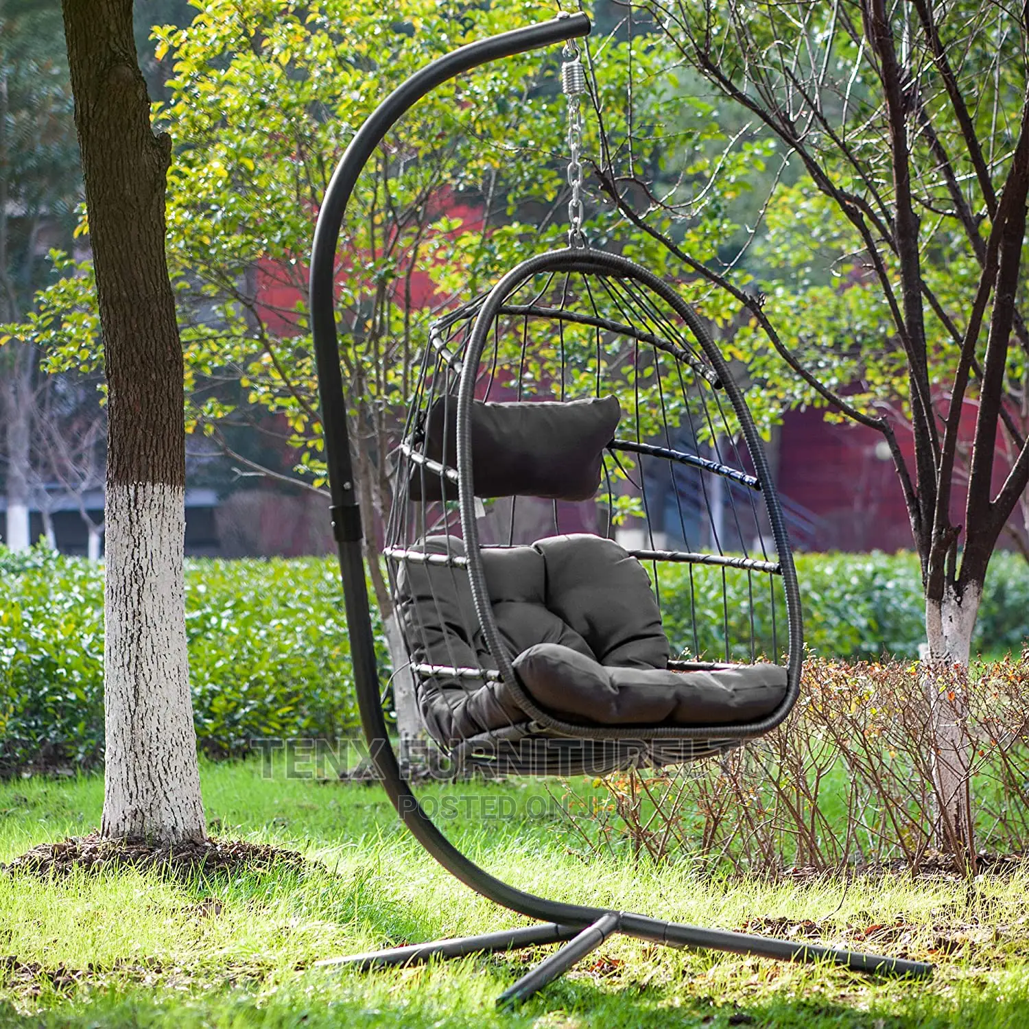 Hanging Rattan Swing Chair, Egg Chair, Folding Patio