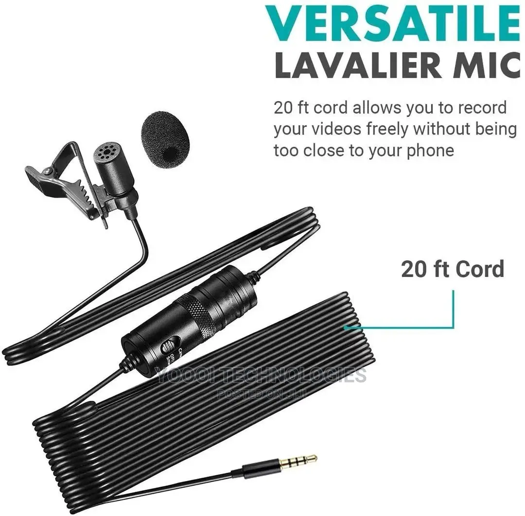 6m Lavalier Sterio Audio Interview Clip Microphone