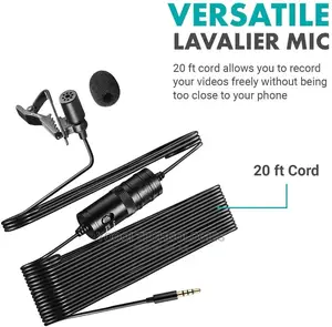 6m Lavalier Sterio Audio Interview Clip Microphone