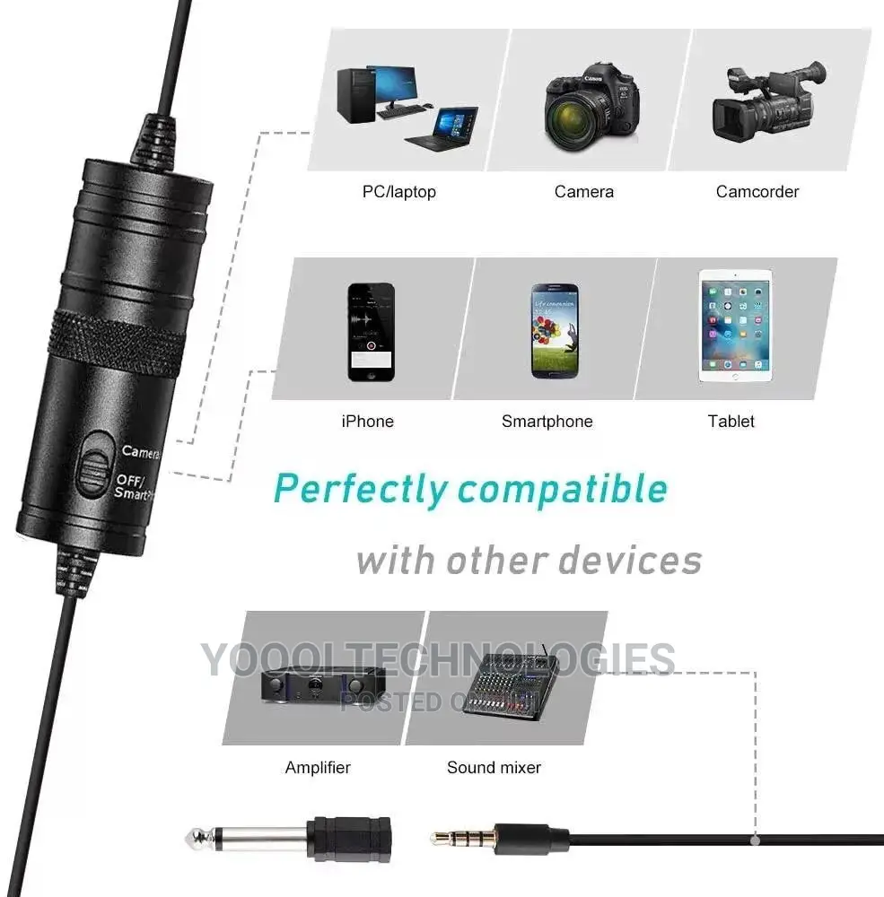 6m Lavalier Sterio Audio Interview Clip Microphone