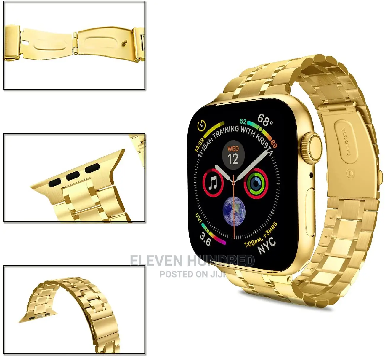 Watch Strap for Iwatch 42mm 44mm Stainless Steel Gold