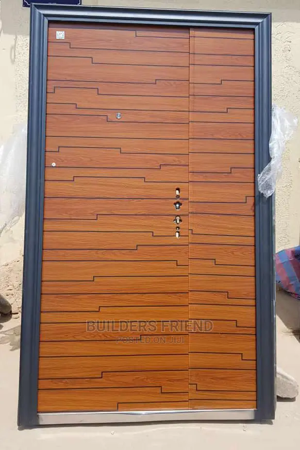 One and Half Smooth Steel Metallic Door With Frame+Locks Set