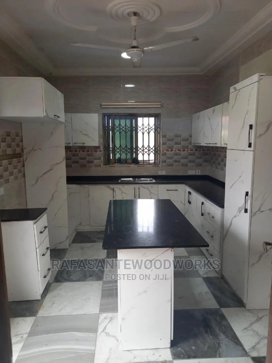 RAF Kitchen Cabinet With Laminated Plywood and Quartz Top