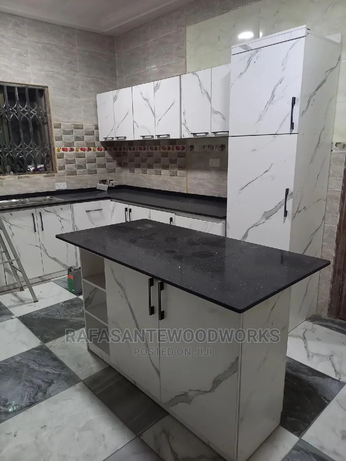 RAF Kitchen Cabinet With Laminated Plywood and Quartz Top