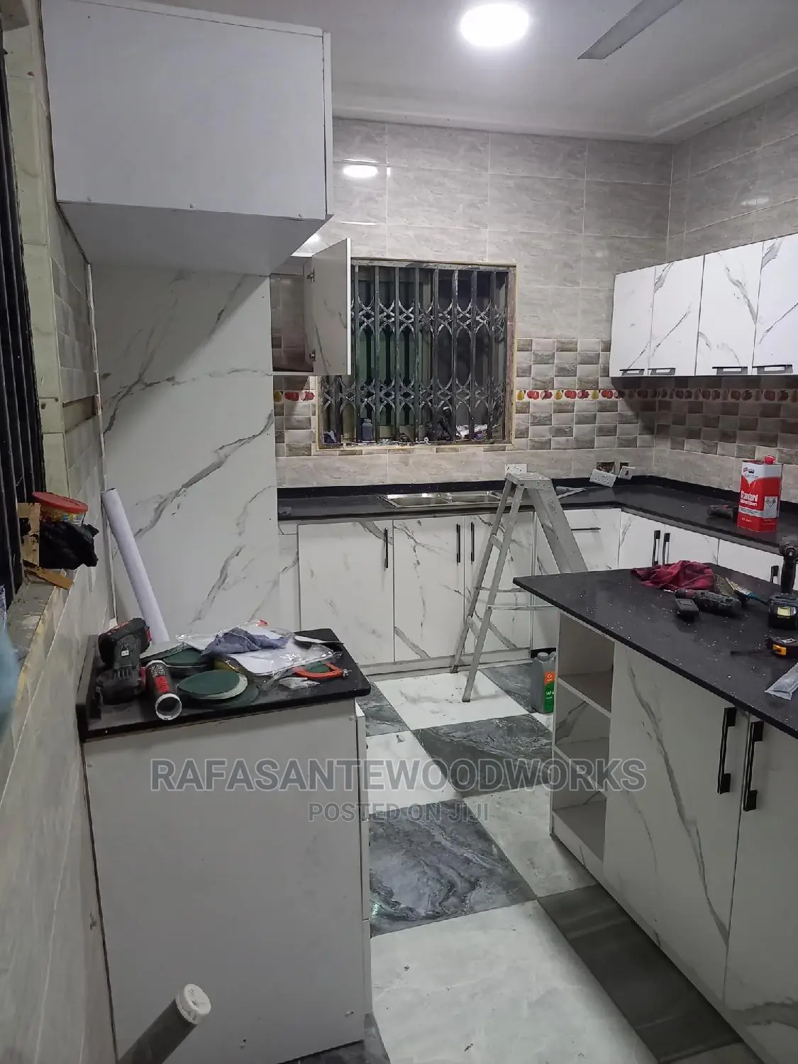 RAF Kitchen Cabinet With Laminated Plywood and Quartz Top
