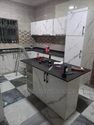 RAF Kitchen Cabinet With Laminated Plywood and Quartz Top