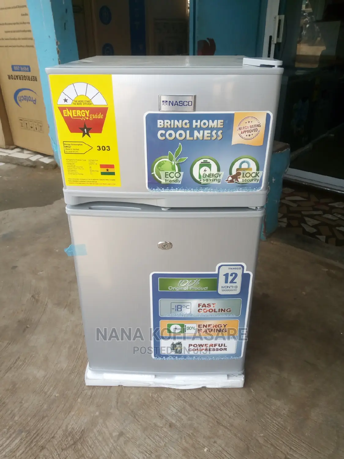 Nasco 80litres Table Top Double Door Refrigerator