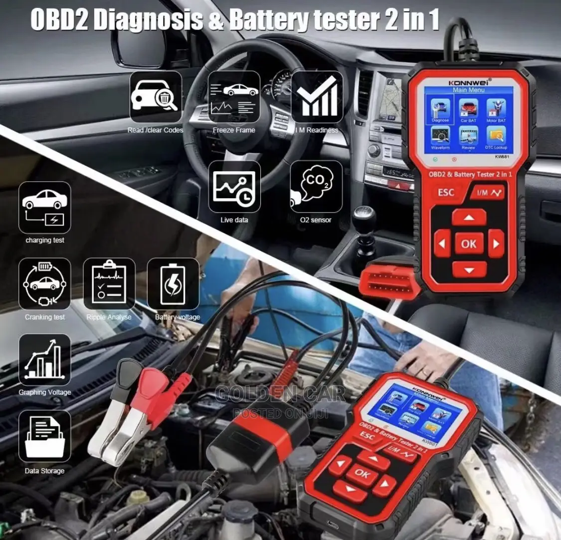 Konnwei KW681 OBD2 Car Diagnostic Battery Scanner