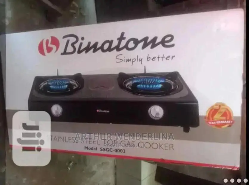 Binatone Table Top Stainless Steel Gas Cooker - Black