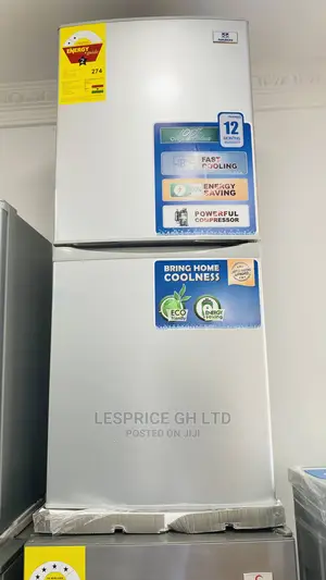 Silver Nasco Nasd2-18 132l Double Door Bottom Freezer Fridge