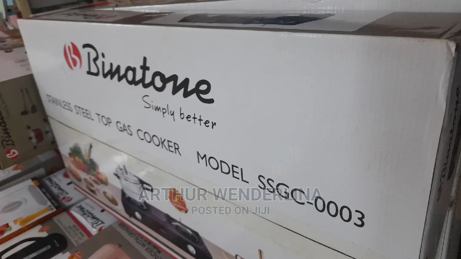 Binatone Table Top Stainless Steel Gas Cooker - Black