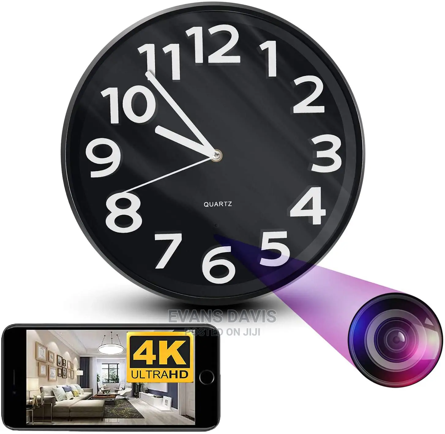 Wireless/Wifi Wall Clock Spy/Hidden Camera
